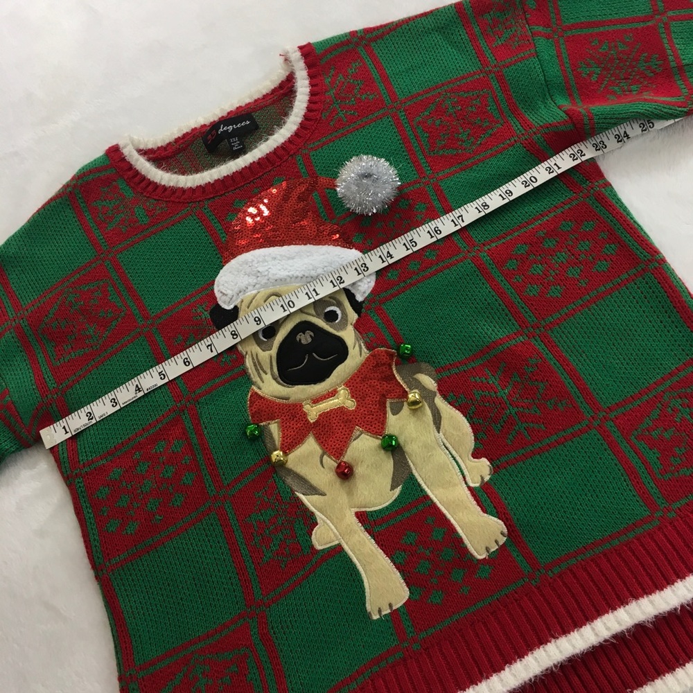 Ugly Christmas Sweater Pug Puppy Dog - Picture 5 of 6